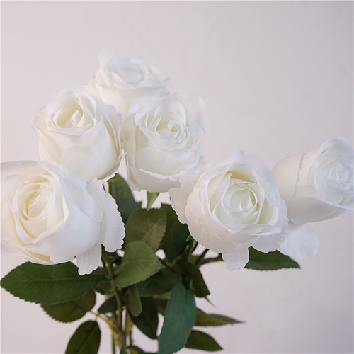 High-quality artificial flower feel moisturizing rose single branch Bulgarian rose home flower arrangement accessories ornaments fake flowers