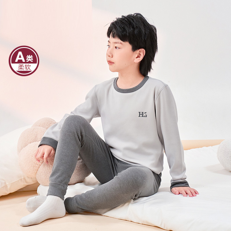 儿童保暖内衣男女童秋衣秋裤大童睡衣套装中小童学生青少年打底衫|undefined