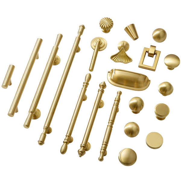 Factory direct selling Nordic light luxury brass cabinet door handle…