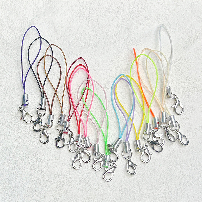 Colorful Lobster Clasp Phone Chain Lanyard Handmade DIY Accessory, Bead Toy Hanging Rope, Keychain Rope