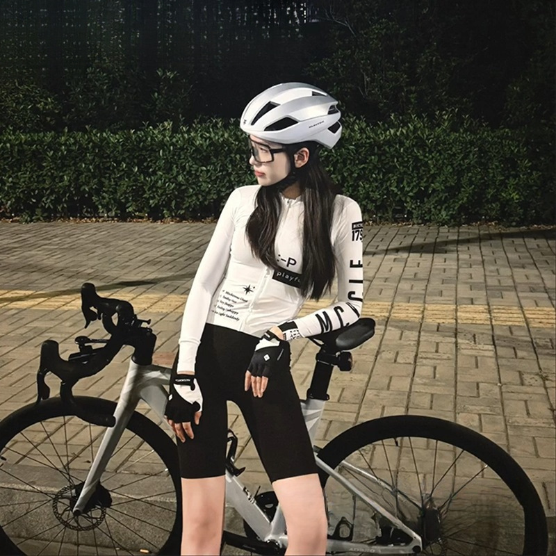 ⭐ Red Book Cycling Clothing Long-Sleeved Men's and Women's Spring and Summer Breathable Bicycle Sweat-Absorbent Quick-Drying Road Competition