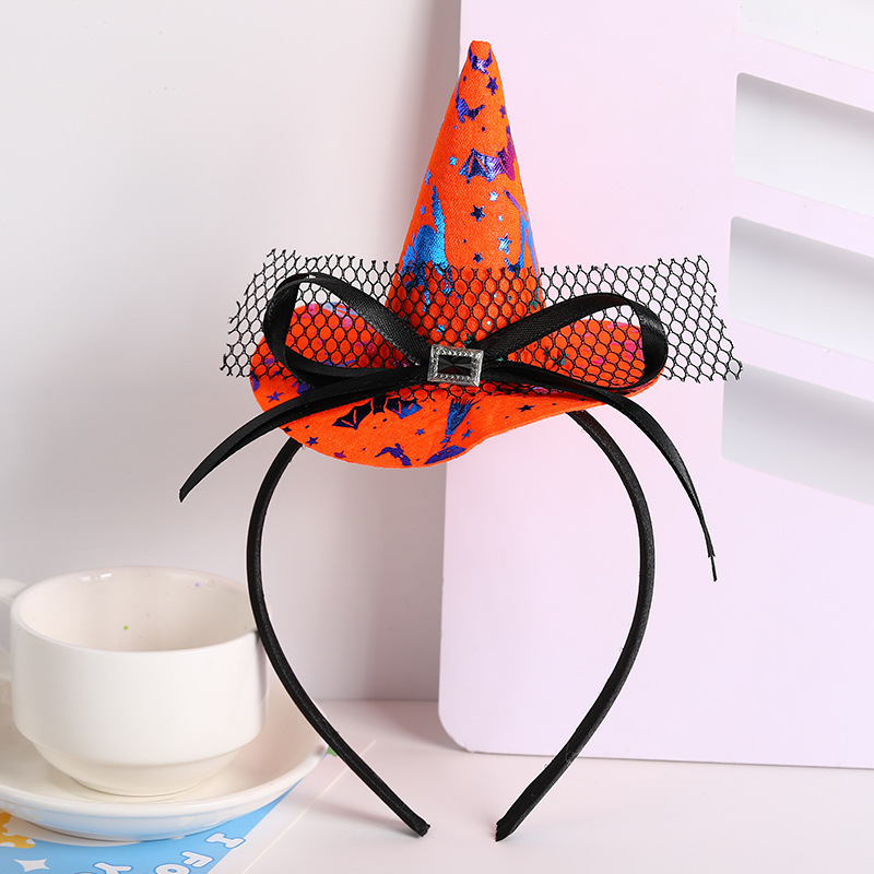 爆発的なハロウィーンの頭のカチューシャのカボチャのパーティーの魔女の帽子の装飾用品の経典の蜘蛛のネットの魔女の帽子のカチューシャの髪飾り|undefined