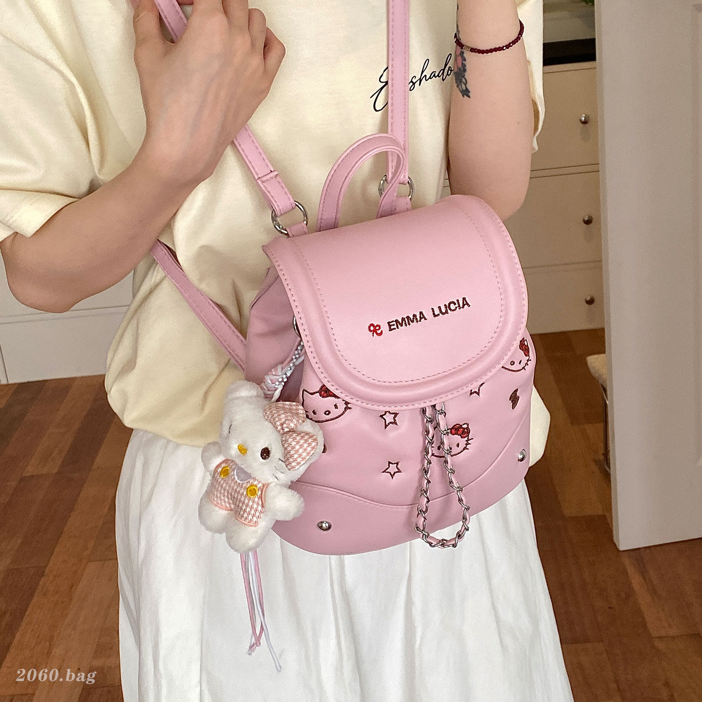 Mochila de estilo de moda femenina versátil para estudiantes de clase mochila de viaje de dibujos animados pequeña 2026 mochila nueva niña