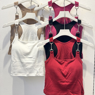 Hot girl beauty back strap underwear women's one-piece fixed chest pad bottoming vest sexy sports outer wear tube top