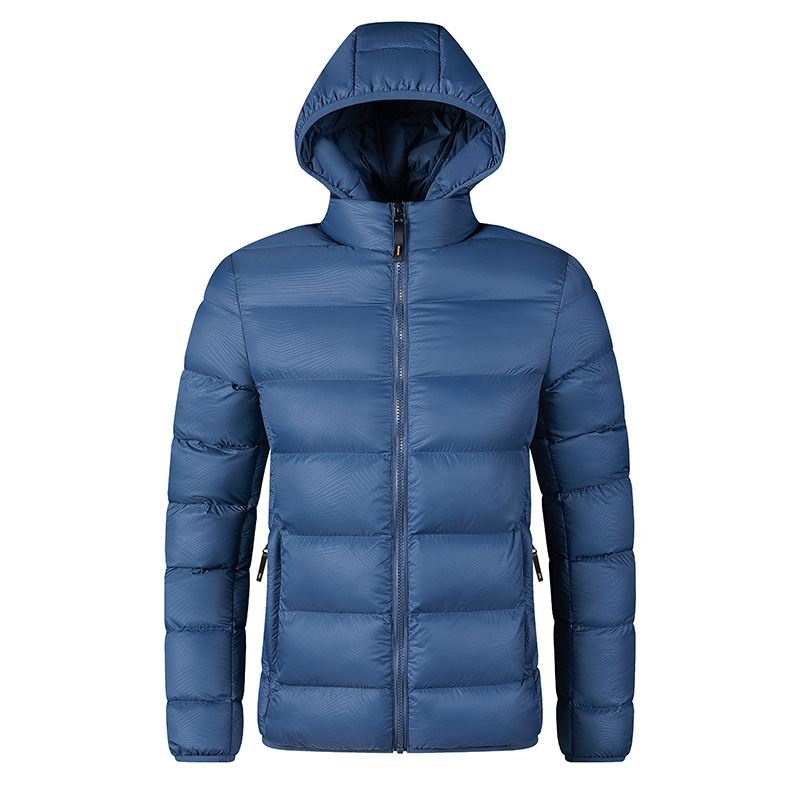 Ropa de algodón transfronteriza de hombre Europa y América simple casual ligera ropa de hombre de color sólido chaqueta con capuchón hombre corto de algodón
