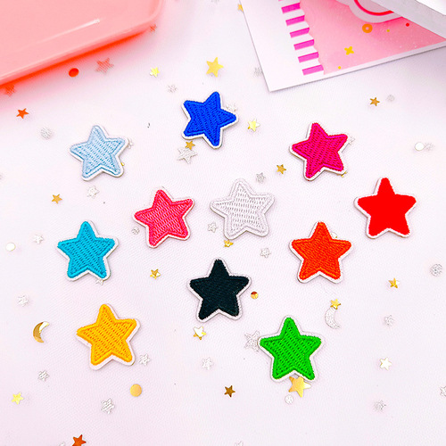 Cute five-pointed star embroidered fabric patches, accessories for decoration of bags, shoes, clothing and hats, performance costume accessories, embroidery patches