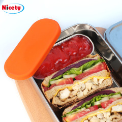 304不鏽鋼輔食盒批發迷你硅膠保鮮盒留樣盒食品級冰箱專用收納盒