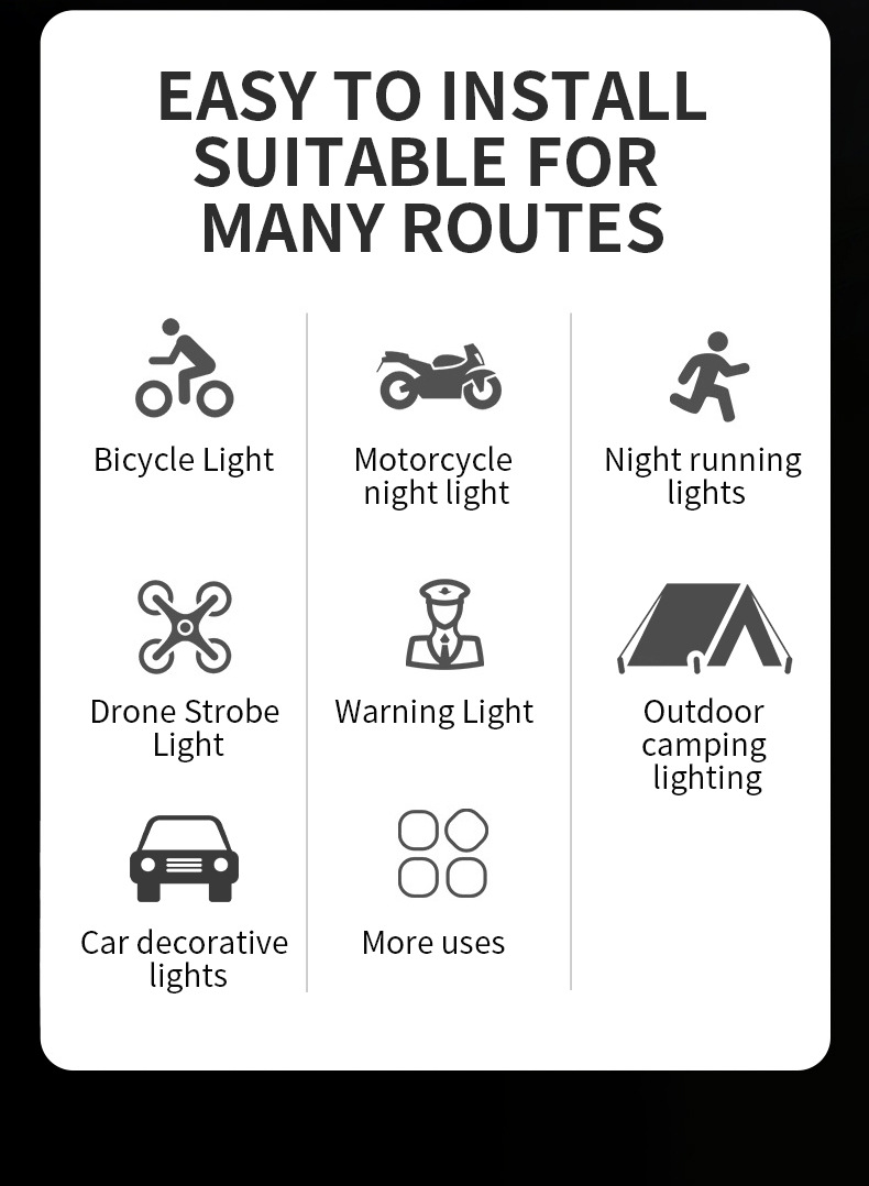 Flashing Lights, Aircraft Lights, Remote-Controlled Outdoor Lighting, Long-Lasting Waterproof Motorcycle and Car Anti-Collision Lights, Pilot Lights