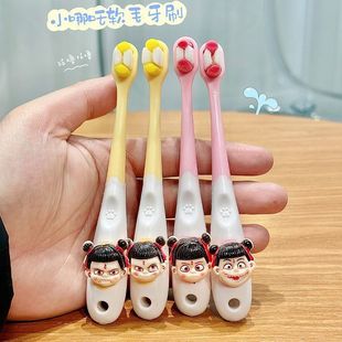 Small head soft fur cat claw children's toothbrush 6-8 years old 3 to 6 years old 0 to 3 years old baby toothbrush for boys and girls
