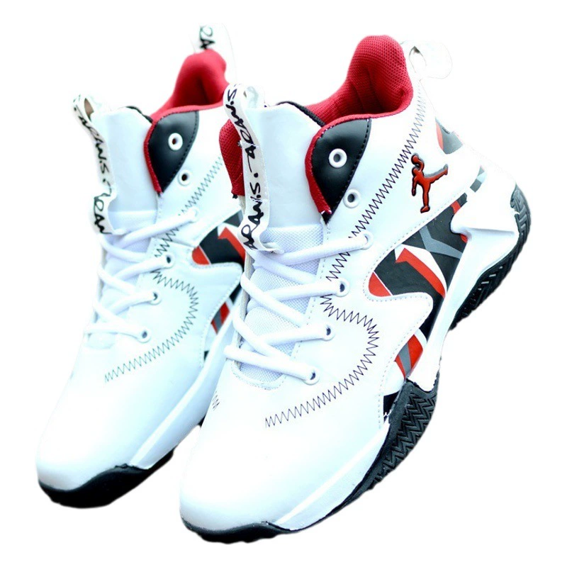 Баскетбольная обувь, мужская обувь, новая нескользящая износостойкая спортивная обувь, повседневная универсальная кожаная обувь с высоким берцем, студенческие практичные кроссовки, тренд