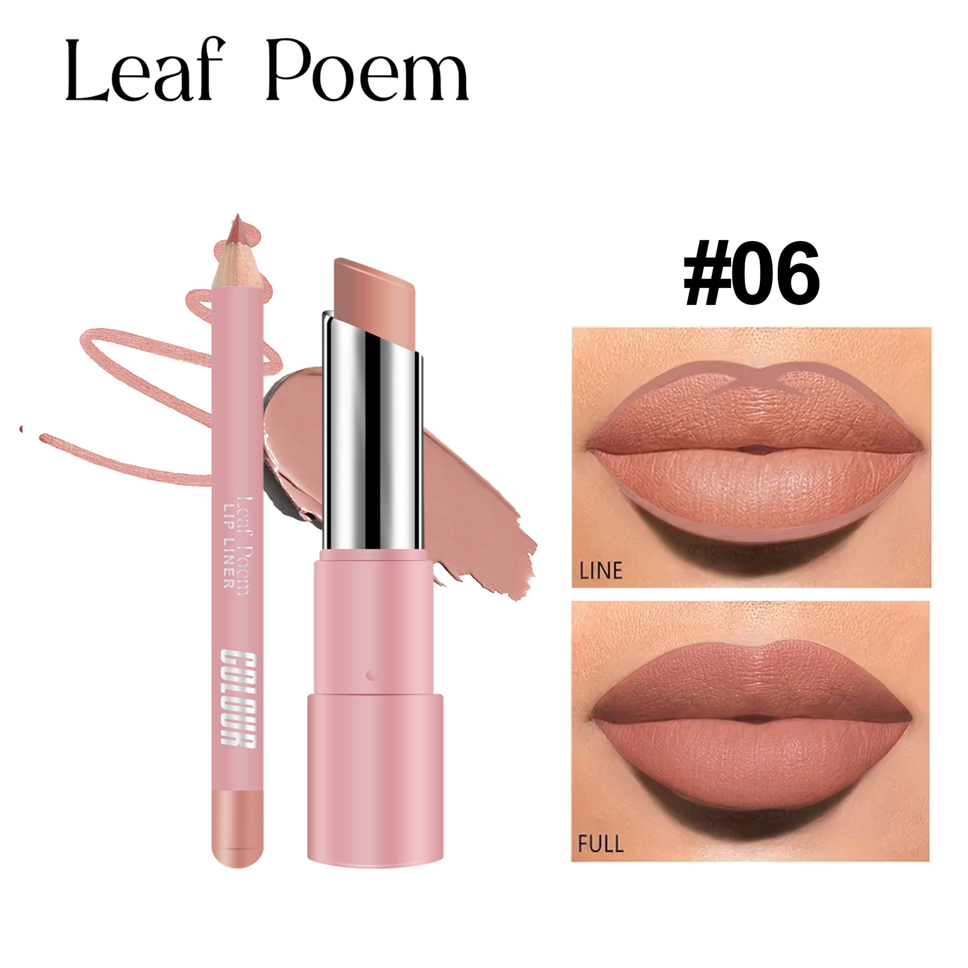 Suministro transfronterizo de Europa y América mat lipstick un conjunto completo de dos en uno de color desnudo frijol velvet lápiz de lápiz labial set lipstick