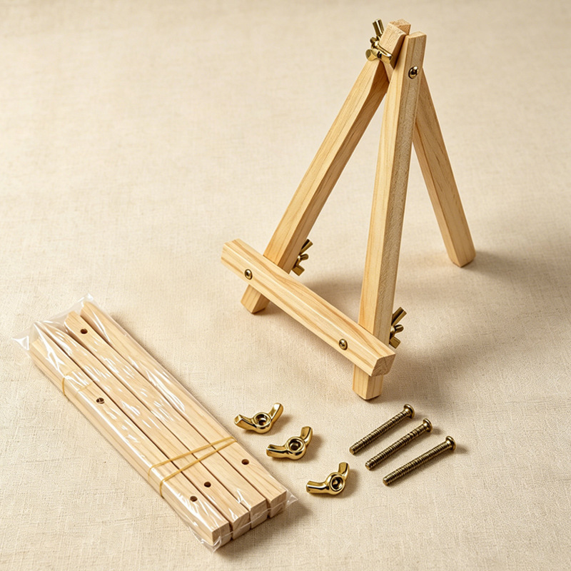 Detachable Mini Solid Wood Triangular Easel Desktop Small Easel Painting Display Stand Postcard Photo Holder