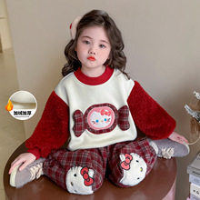 女童冬装套装2025新款儿童加绒加厚休闲两件套洋气女宝宝冬季衣服