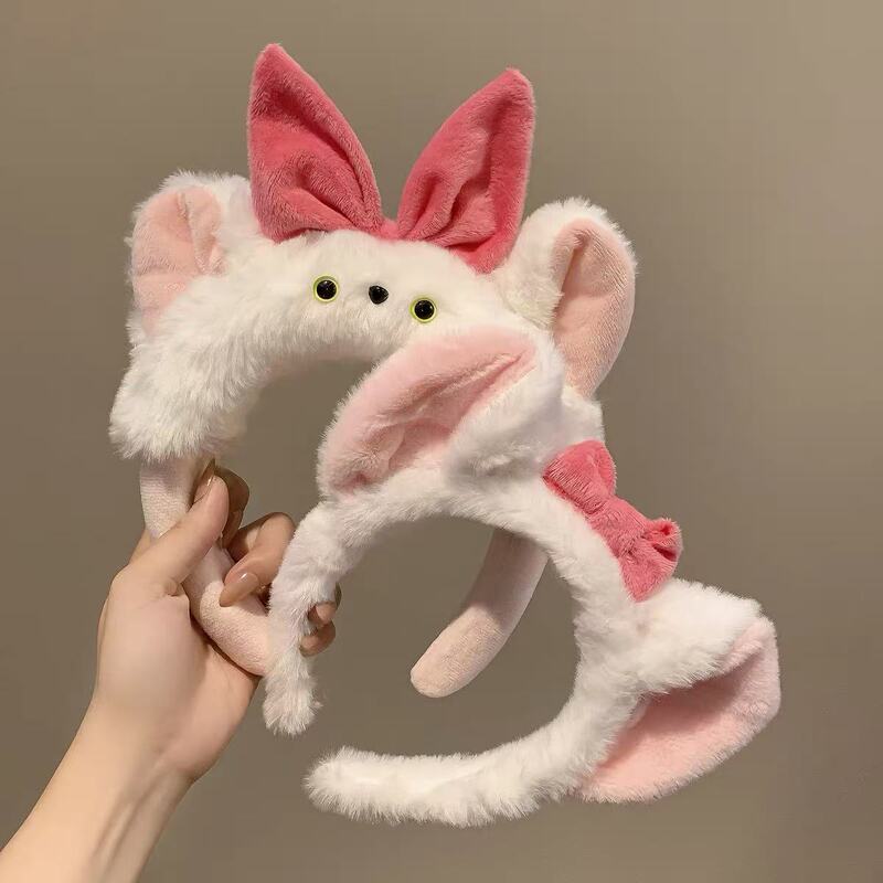 Cartoon cute plush kitten headband for women, suitable for washing face, makeup, and taking photos, a sweet hair accessory with an autumn and winter vibe
