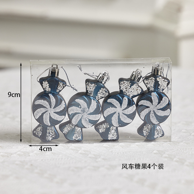 4 piezas de caramelo de molino de viento de hoja azul