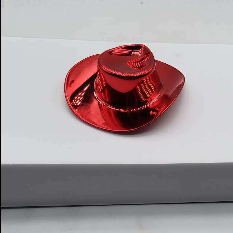 Flash láser clásico sombrero de vaquero patrón decoración fiesta color olla tapa al por mayor muñeca de juguete accesorios sombreros