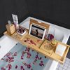 bathtub Shelf Bamboo hotel Homestay Shower Room Telescopic adjust Bath non-slip Light extravagance Bracket Manufactor