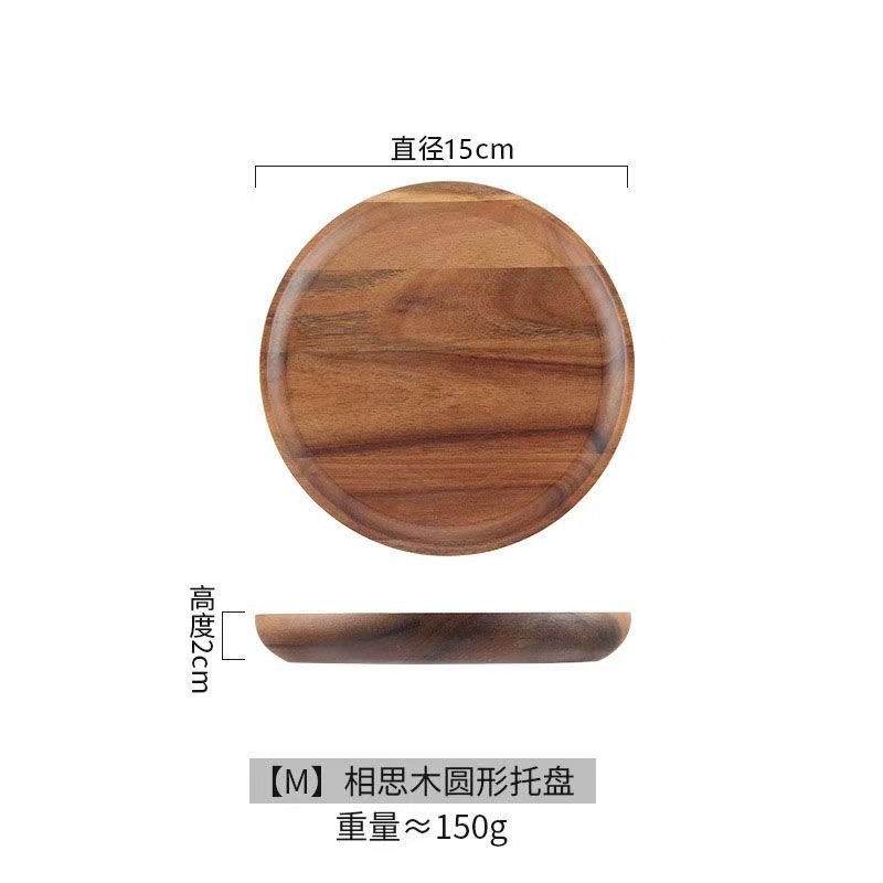 bandeja de madera de árbol de ebano, bandeja de almacenamiento de aire, plato de comedor oval japonés, pastel, pan, café, té, plato de madera sólida image 40