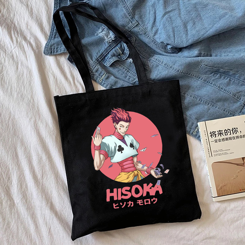Transfronterizo Hunter X Hunter dibujos animados impreso lienzo bolsa de hombro Harajuku estudiante bolso bolsa de compras