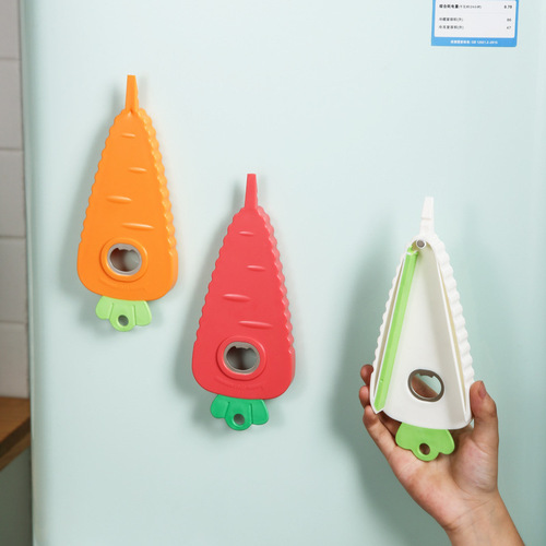 Multifunctional radish bottle opener, household screw capper, labor-saving can opener, magnetic beer suction kitchen gadget