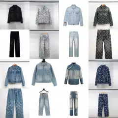 Correct Version of High-Quality Lujia 2025 Autumn Presbyopic Full-Print Series Casual Loose Men's and Women's Denim Suit Jackets