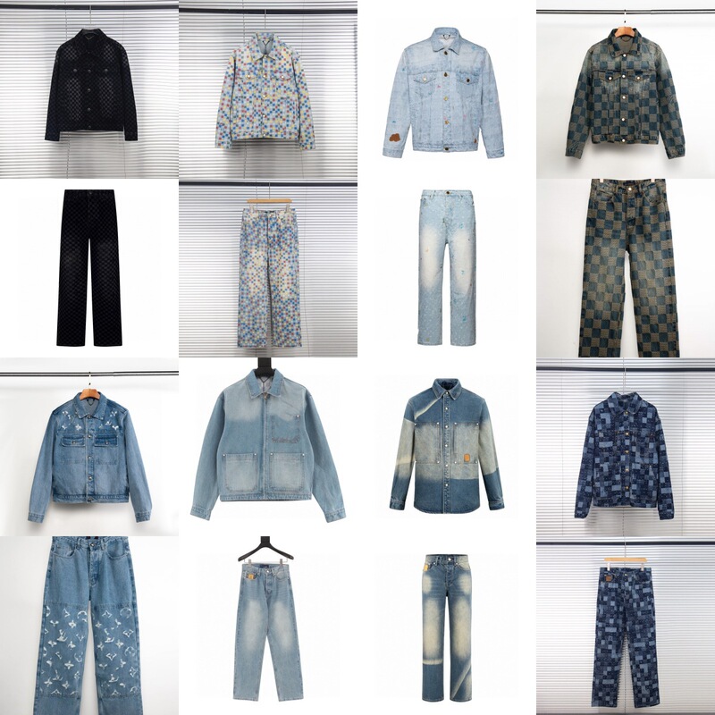 Authentic High-Quality Lv 2025 Autumn Monogram All-Over Print Series Casual Loose-Fitting Unisex Denim Set Jacket Authentic High-Quality Lv 2025 Autumn Monogram All-Over Print Series Casual Loose-Fitting Unisex Denim Set Jacket