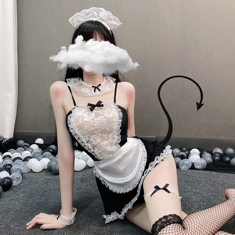 Internet Red Style Sexy Underwear Hollow-out Maid Temptation Pajamas Passion Transparent Clothing Hollow-out Clothes Suit Maid Internet Red Style Sexy Underwear Hollow-out Maid Temptation Pajamas Passion Transparent Clothing Hollow-out Clothes Suit Maid