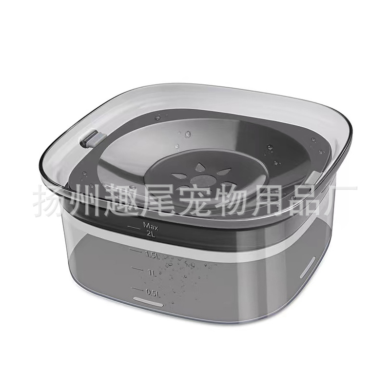 Amazon Venta caliente de gran capacidad transparente PET tazón de agua no mojado boca gato perro tazón de agua mascota flotante tazón vajilla