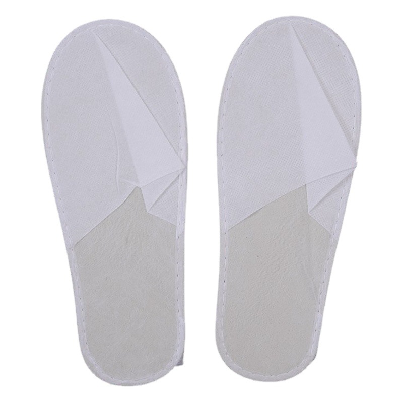 4mm Pressed Plaid Willow Pattern Non-Slip Sole Non-Woven Slippers for Hotel Rooms, Disposable, Lightweight
