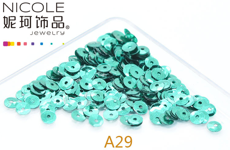 Austria importó lentejuelas 4mm cóncavo bordado francés Glitter Ropa Accesorios 10g Pack