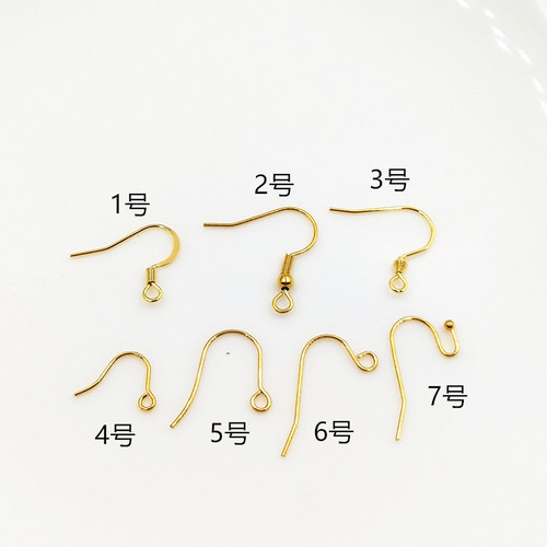 Cross-border supply Korean titanium steel ear hooks vacuum electric 18K electroplated gold ear hooks diy jewelry accessories