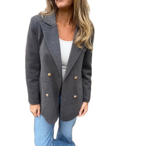 Women's Autumn Winter Casual Blazer Solid Colour Suit Jacket_voghion.com