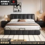 意式简约复古奶油皮艺床