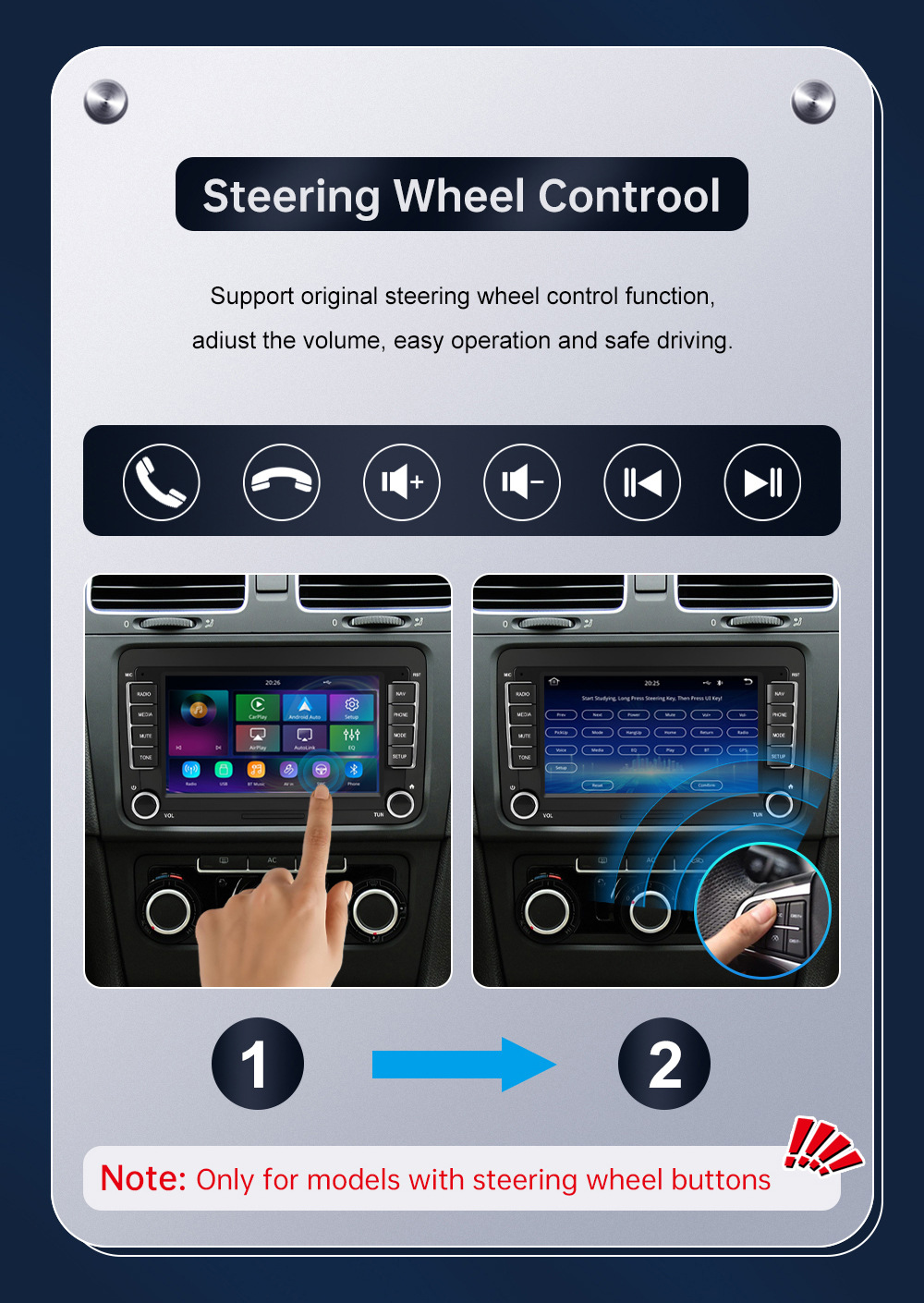 7inch Carplay Car Multimedia Display Screen Is Suitable for Volkswagen, Seat, and Skoda from 2003-2015