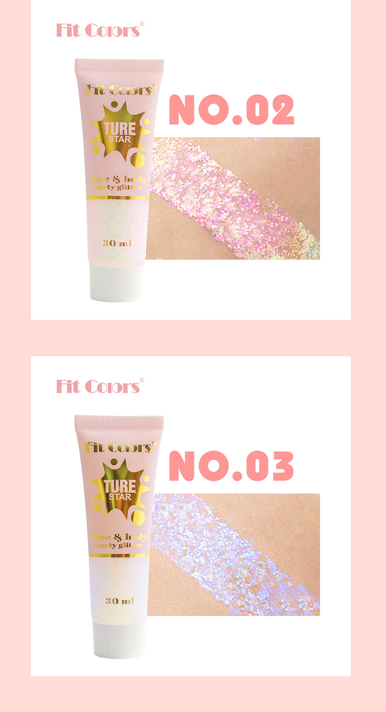 Fit Colors Starry Sky Tube Sequin Gel Chameleon High Gloss Eyeshadow Face, Lip and Body Glitter 30ml undefined