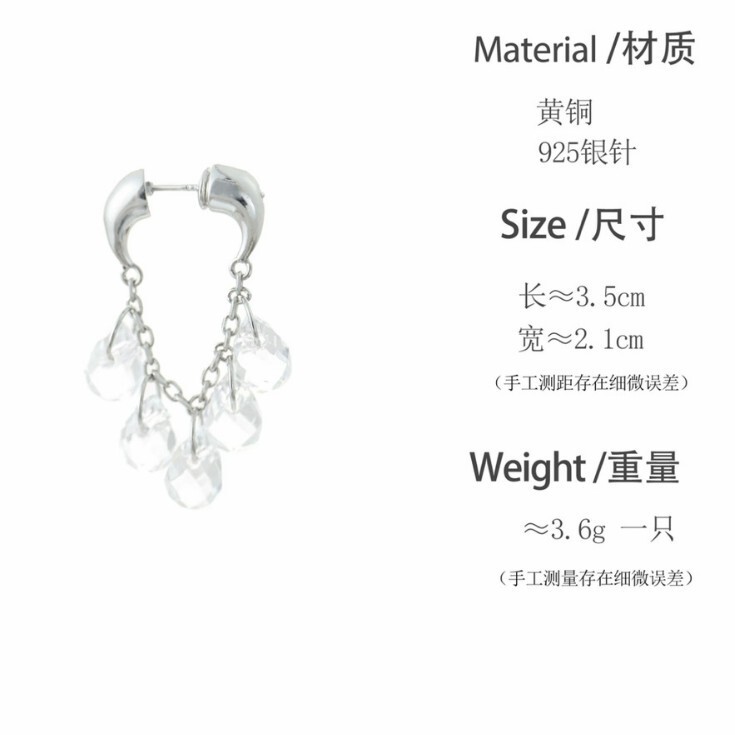 S925电镀银针水滴流苏耳环轻奢时尚高级感耳钉小众百搭耳饰女
|undefined