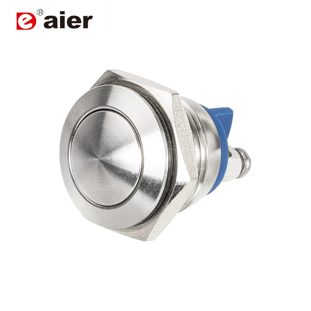 GQ-16B Металлический кнопочный переключатель 16 мм, водонепроницаемая кнопка из нержавеющей стали, Круглый кнопочный переключатель сброса