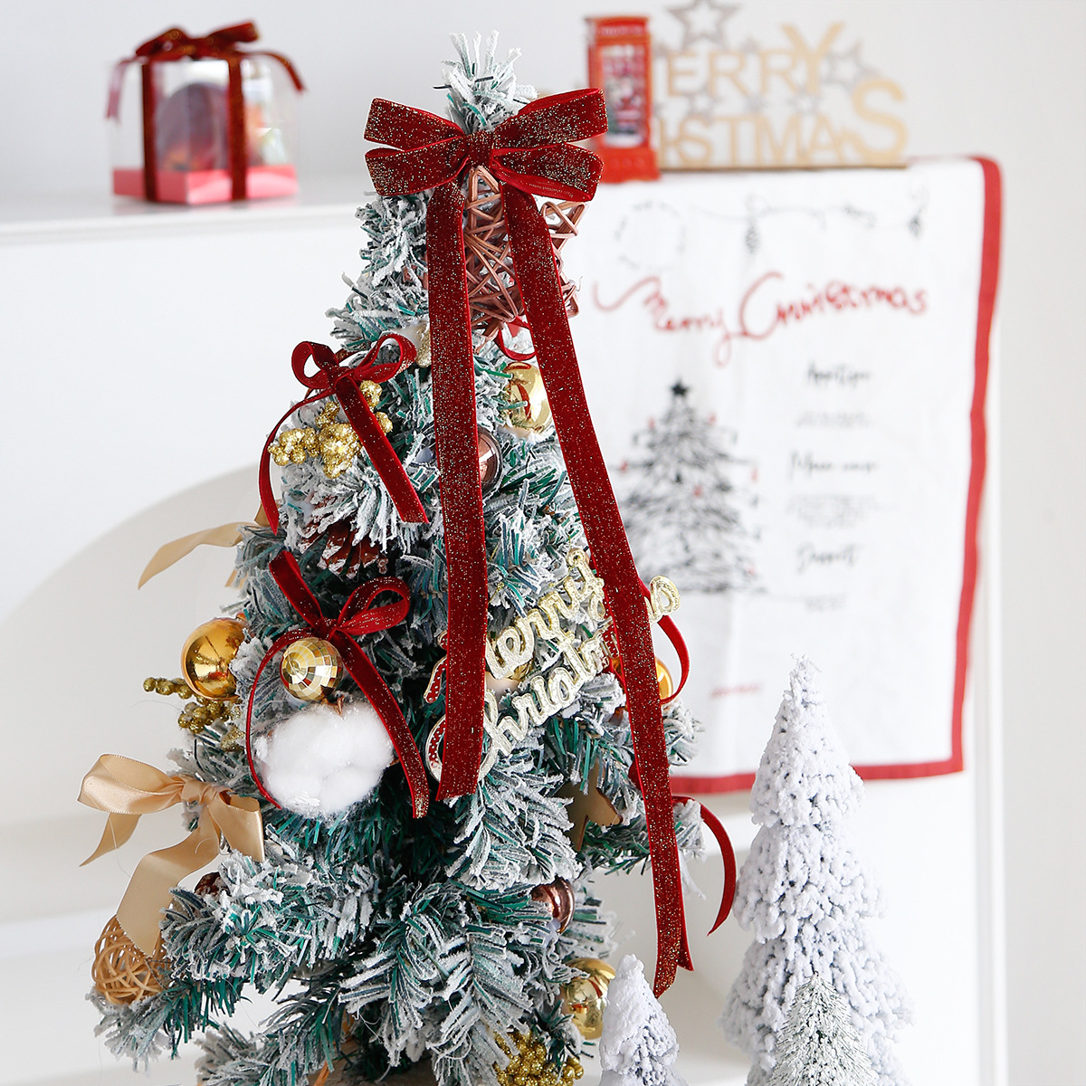 Año Nuevo vino al por mayor transfronterizo cinta de terciopelo cinta de regalo de Navidad arco DIY hecho a mano