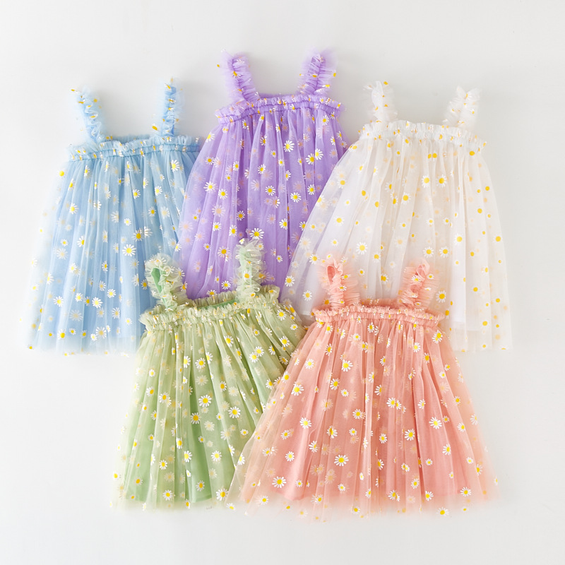 240g Weight Children's Dress Children's Clothing Type Knee-Length Dress Length Type Sleeveless Sleeve Length Mesh Dress Dresses Type Polyacrylonitrile Fiber Fabric Type High Waist Waist Line Casual, Daily Occasion U Neck Neckline Regular Fit Fit Type Printing Pattern Summer Season Girl'S Gender Princess Style Princess Printing Polyacrylonitrile Fiber Girls Dresses 2