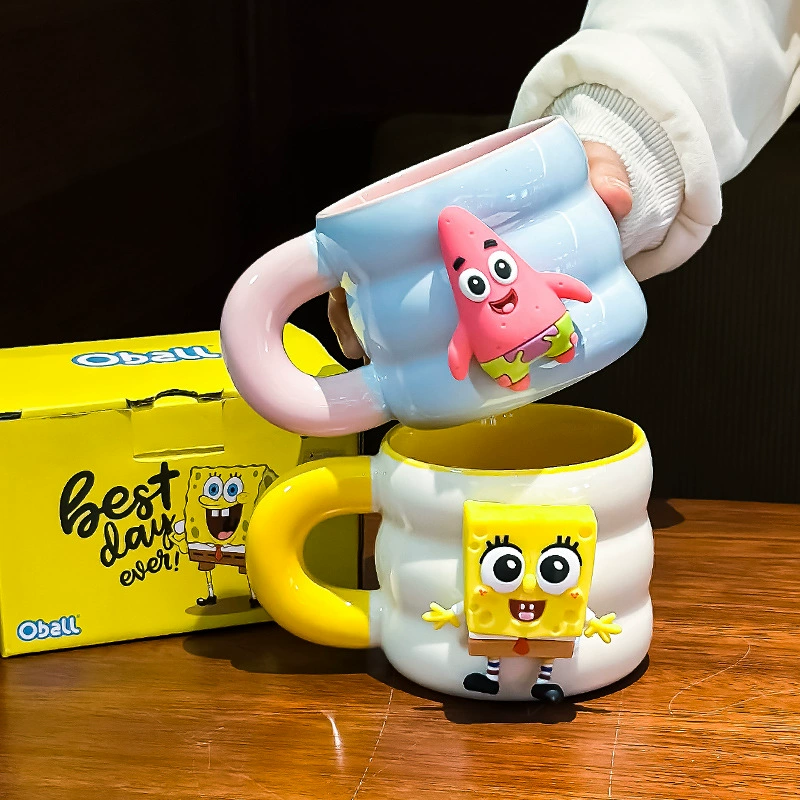 Оригинальная керамическая магнитная кружка SpongeBob Pai Star совместного бренда, красивая пара, офисная кружка для воды