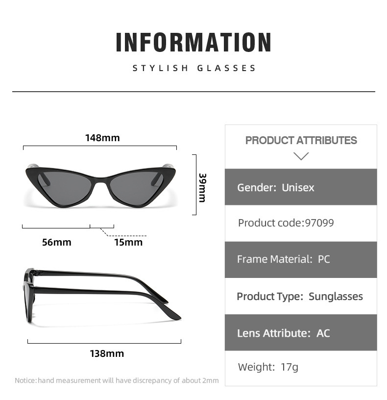 Hip-hop Glasses Candy Color Triangle Cat Eye Fashion Sunglasses Cross-border Foreign Trade display picture 1
