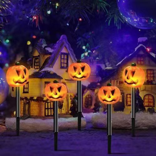 Halloween jardín al aire libre impermeable decoración de lámparas LED calabaza fantasma solar enchufe decoración de Halloween