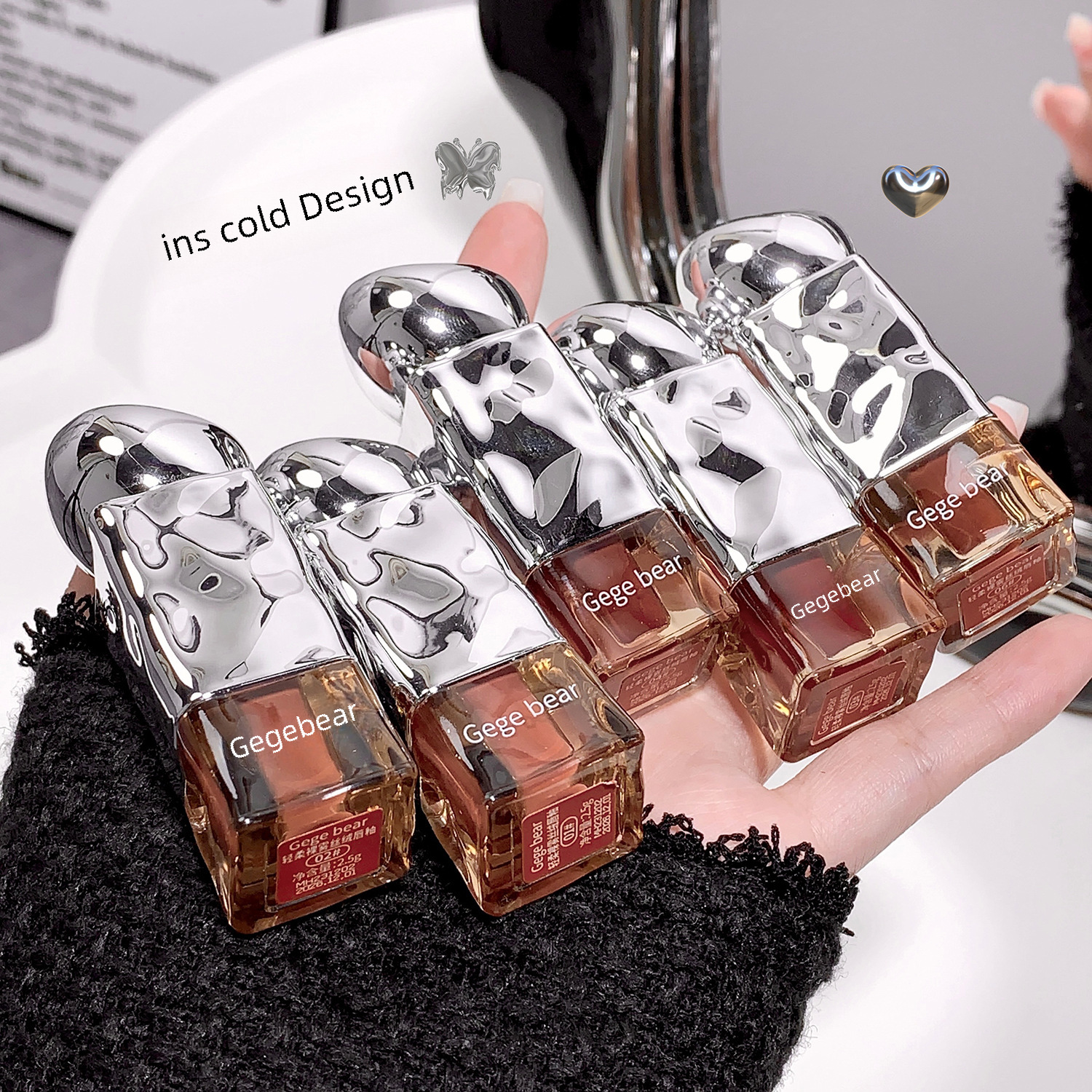 Gegebear Gogo bear soft nude mist Velvet Lip Glaze autumn and winter lip glaze Shantou makeup cheap student lipstick