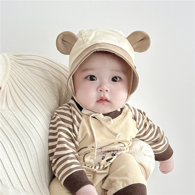 Primavera y otoño sombreros para oídos para bebés, niños y niñas pequeños, adorables algodón puro delgado sombreros para bebés primavera