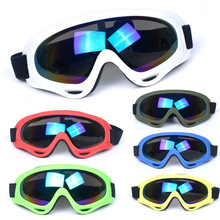 现货X400眼镜彩色框五彩片滑雪眼镜摩托车风镜劳保镜成人护目镜