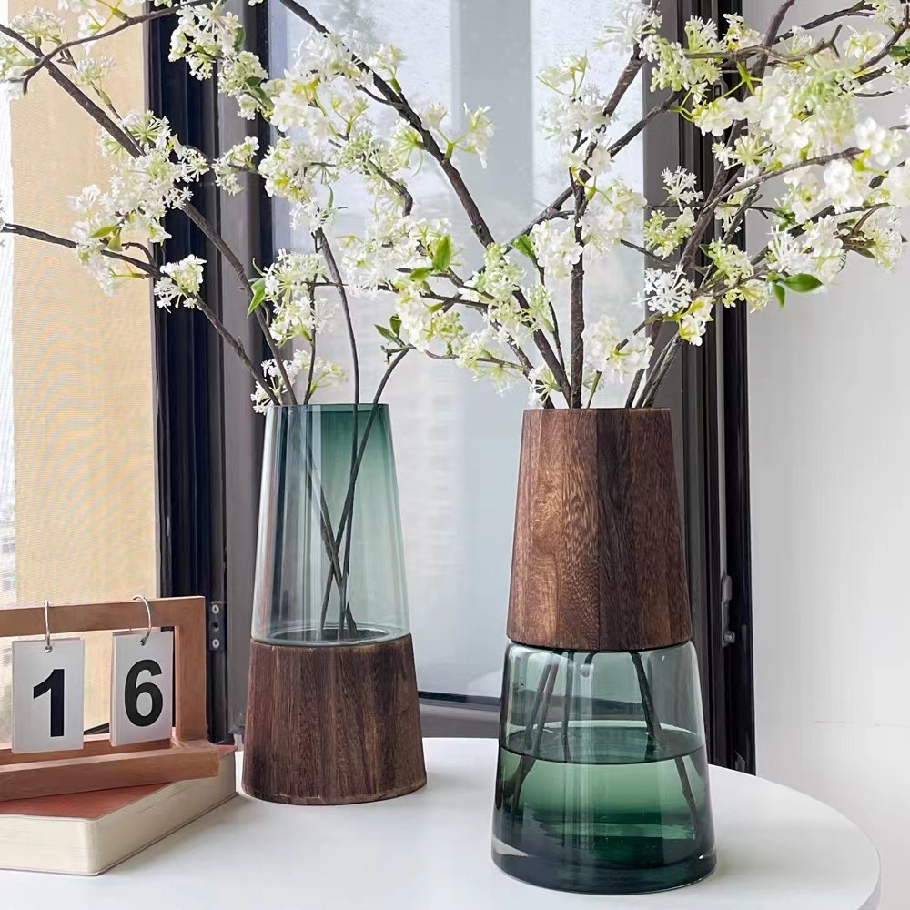 Snow willow vase glass transparent tall flower arrangement long branch snow willow dedicated dry branch snow willow fresh branch insert snow willow in snow willow vase