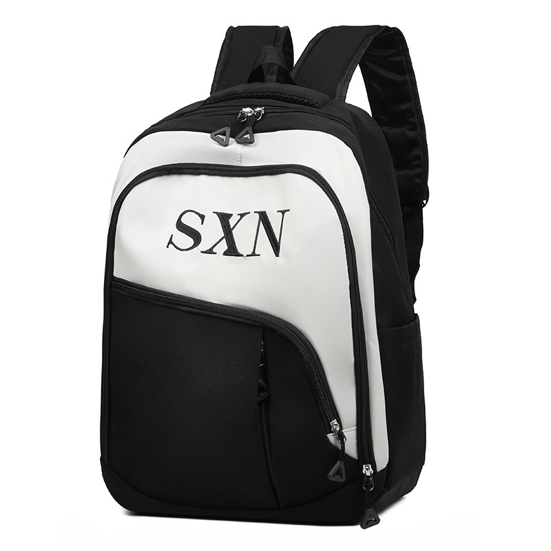 Mochila de tendencia coreana nueva moda de gran capacidad mochila escolar escolar de color simple de contraste de la escuela secundaria mochila de viaje