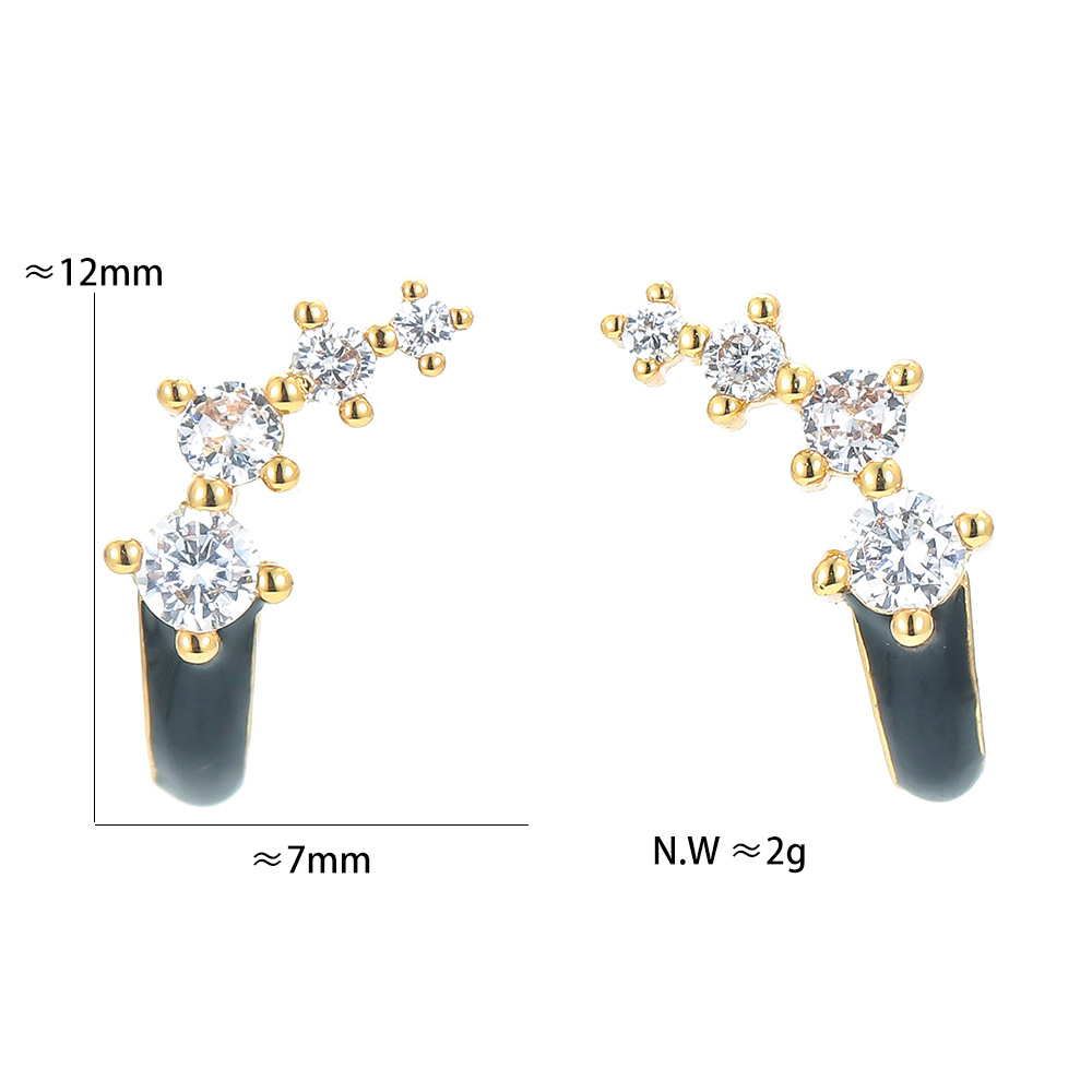 Long Earrings Female Color Drip Enamel Ear Bone Clip Temperament Korean Earrings display picture 4