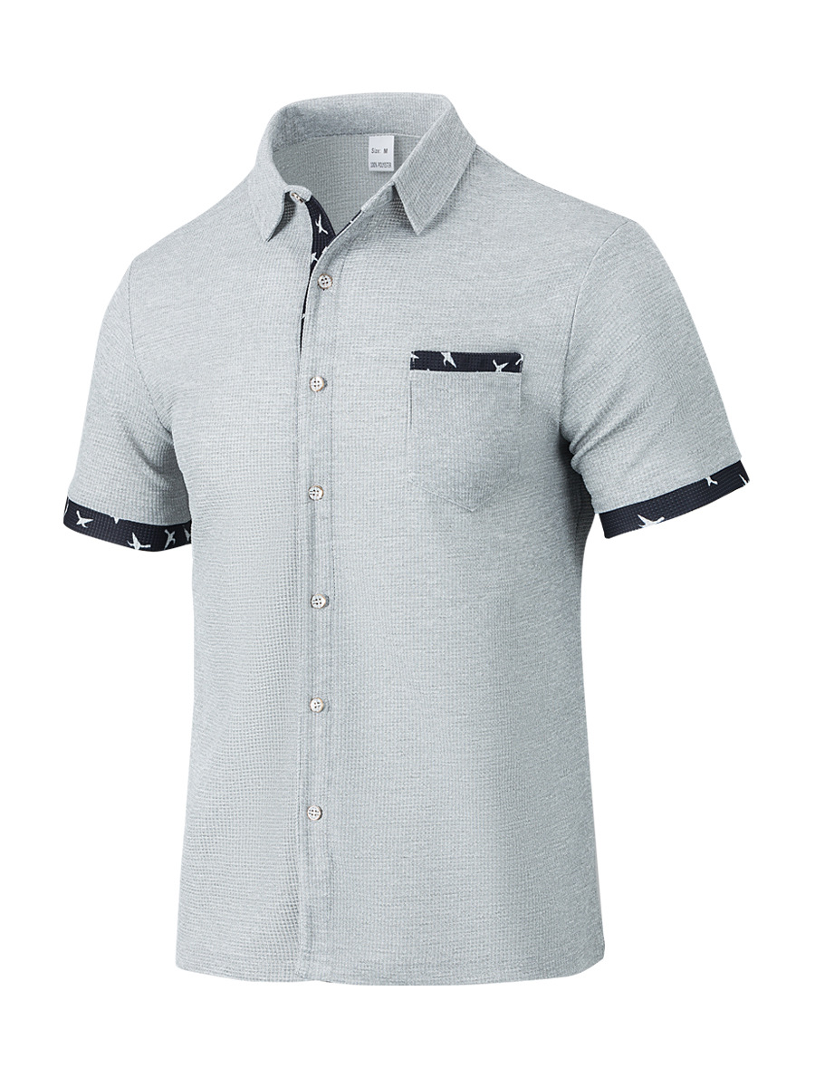 Amerikanisches Herren Strickhemd Mit Kragen Und Druckmuster_voghion.com