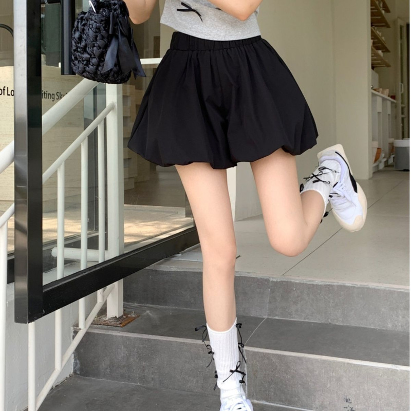 Flower Bud Fluffy High-Waisted Skirt Slimming Petite Summer 2025 New Fluffy Skirt Lantern Skirt